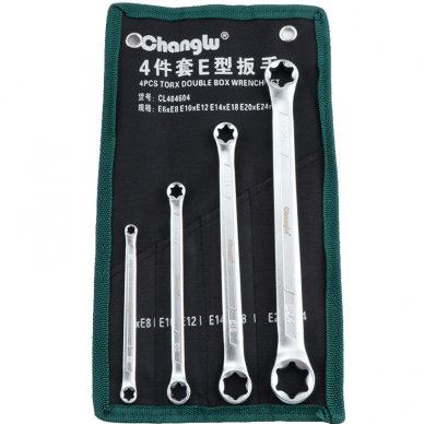 Veržliarakčių E-torx rinkinys 4vnt. (6-24) CL404604 Veržliarakčių E-torx rinkinys 4vnt. (6-24) CL404604