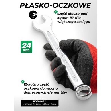 Veržliarakčių kombinuotų rinkinys 47vnt. (6-32) RF-5471P 7 Veržliarakčių kombinuotų rinkinys 47vnt. (6-32) RF-5471P 7