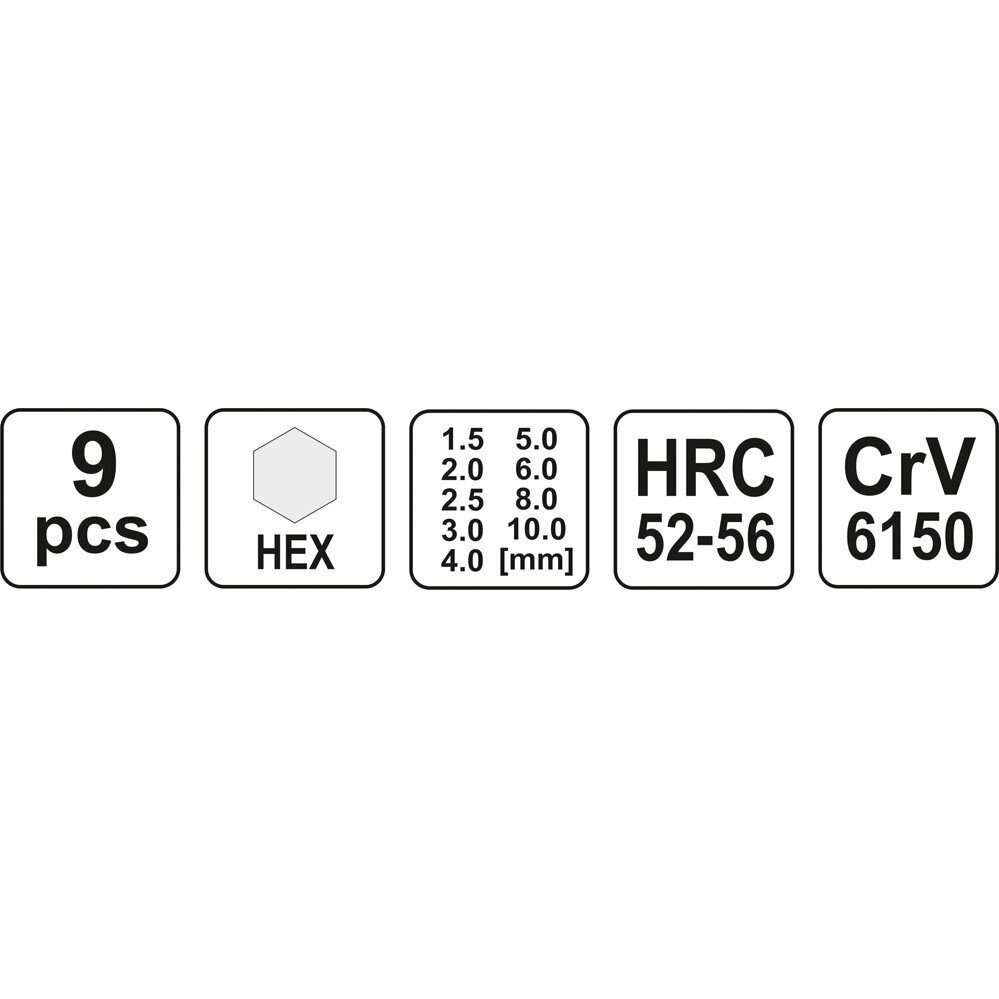 Veržliarakčių L-formos rinkinys hex vidutinių 9vnt. (1.5-10) 1 Veržliarakčių L-formos rinkinys hex vidutinių 9vnt. (1.5-10) 1