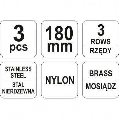 Vielinių šepečių rinkinys 3vnt. 1 Vielinių šepečių rinkinys 3vnt. 1