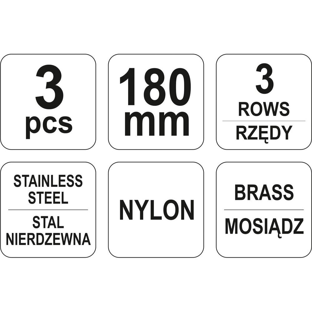 Vielinių šepečių rinkinys 3vnt. 1 Vielinių šepečių rinkinys 3vnt. 1