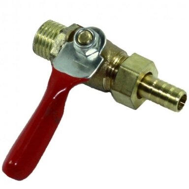 Vožtuvas su sriegiu 1/4" ir jungtimi žarnai 8mm Vožtuvas su sriegiu 1/4" ir jungtimi žarnai 8mm