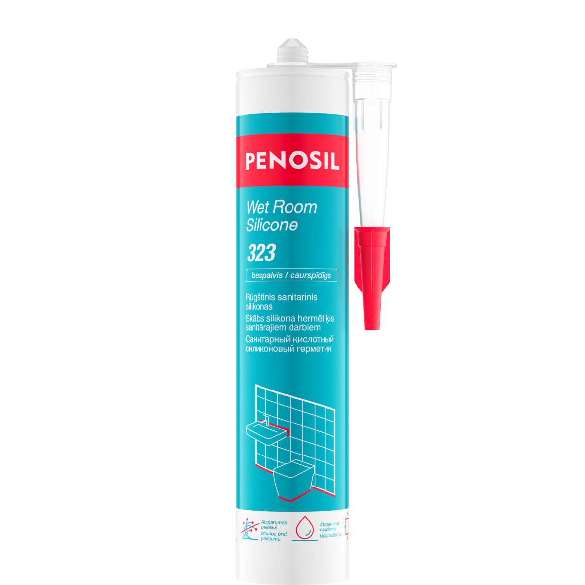 Wet Room Silicone 323 PENOSIL rūgštinis sanitarinis silikonas bespalvis 280ml. Wet Room Silicone 323 PENOSIL rūgštinis sanitarinis silikonas bespalvis 280ml.
