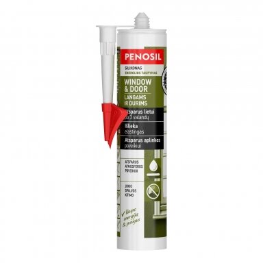 Window & Door PENOSIL silikonas langams ir durims bespalvis 310ml. Window & Door PENOSIL silikonas langams ir durims bespalvis 310ml.