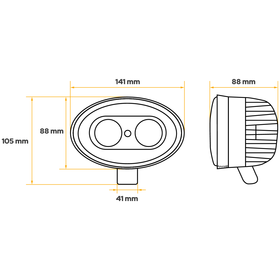 Žibintas darbinis mėlynas 2LED 10/80V 20W purkštuvams TT.13111B 4 Žibintas darbinis mėlynas 2LED 10/80V 20W purkštuvams TT.13111B 4