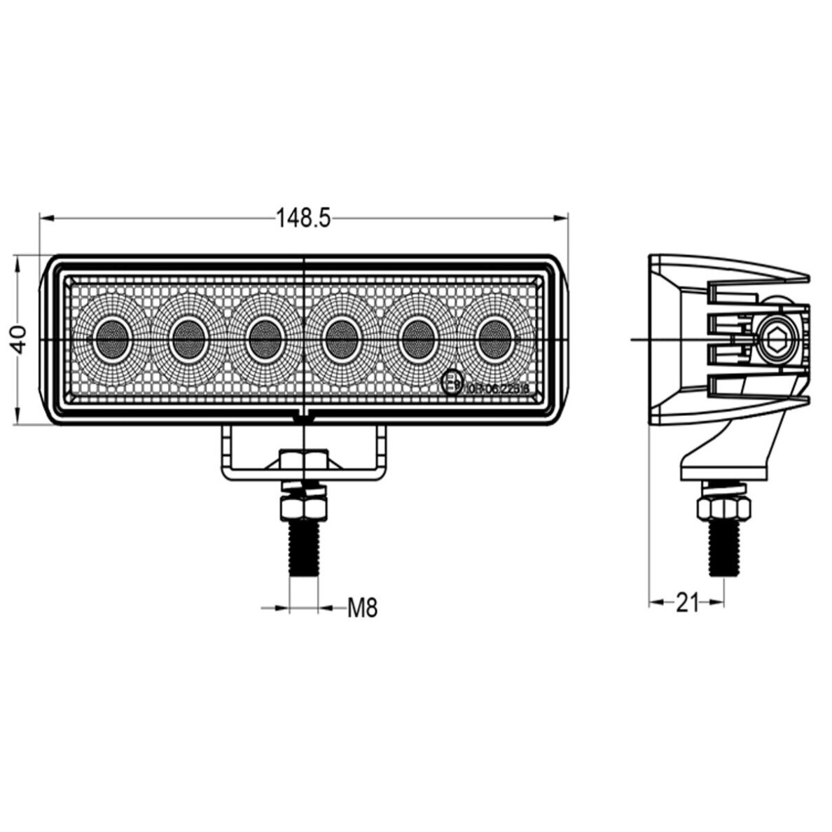 Žibintas darbinis OSRAM 24LED 10/30V 24W siauras TT.13318 3