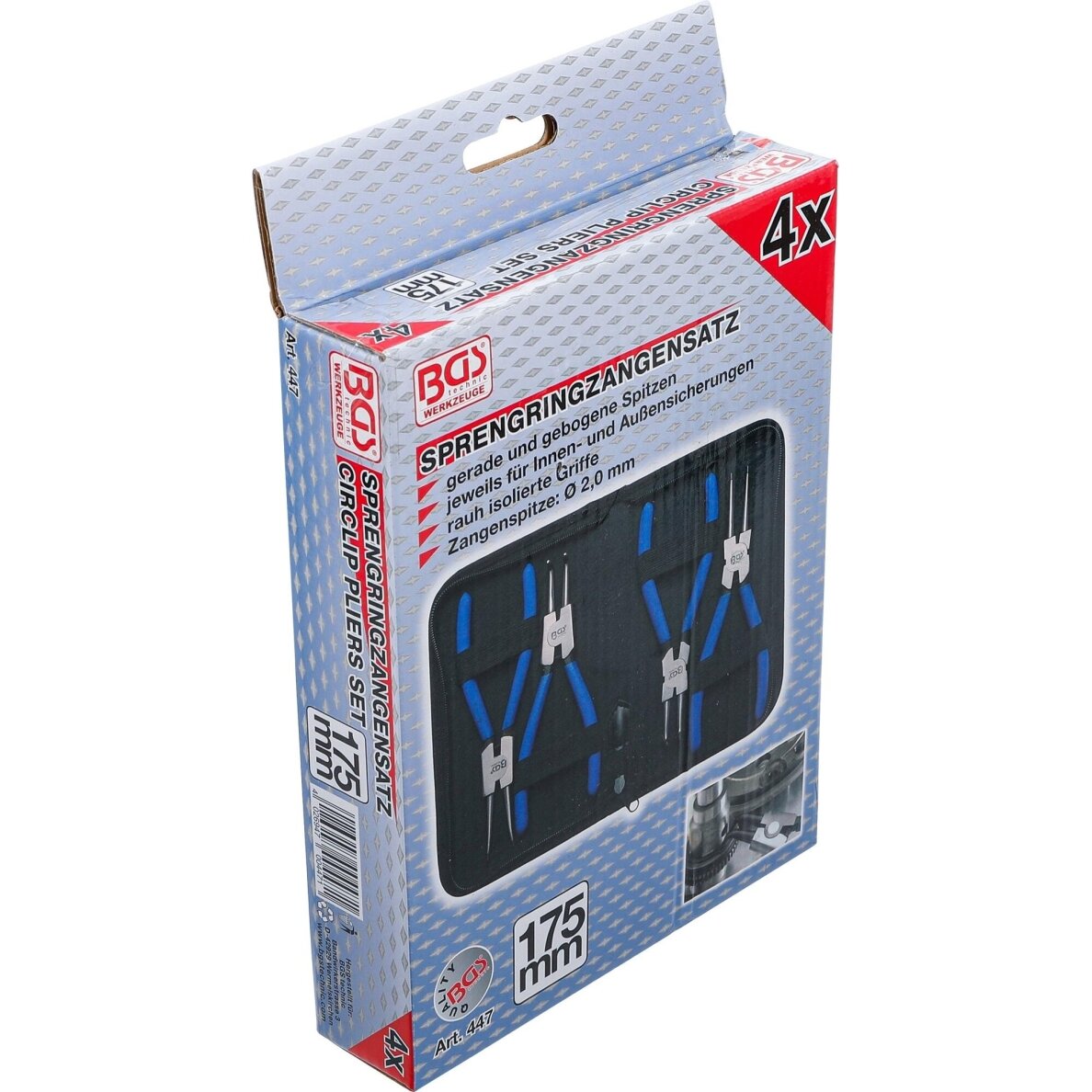 Žiedų suspaudimo išplėtimo replių rinkinys 175mm 4 vnt. 447 4