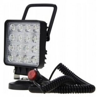 Žibintas darbinis su laikikliu ir magnetu LED 12/24V 48W kvadratinis TT.13208M