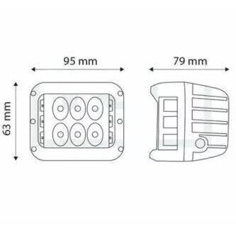 Žibintų darbinių komplektas 2vnt. LED 10-30V 21LED 63W TT.13209PARA 5