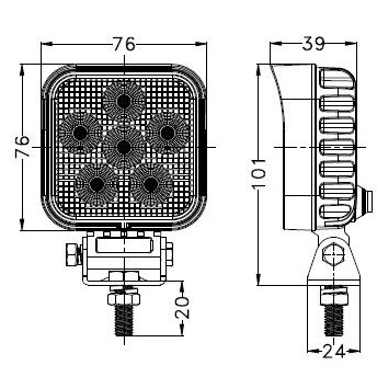 Žibintas darbinis OSRAM 24LED 10/30V 24W kvadratinis TT.13324 5 Žibintas darbinis OSRAM 24LED 10/30V 24W kvadratinis TT.13324 5