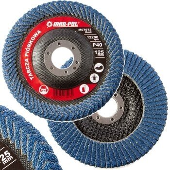 Žiedlapinis šlifavimo diskas kampinėms siūlėms 125mm 40# M07973 4 Žiedlapinis šlifavimo diskas kampinėms siūlėms 125mm 40# M07973 4