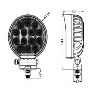 Žibintas darbinis OSRAM 56LED 10/30V 56W apvalus TT.13356 3