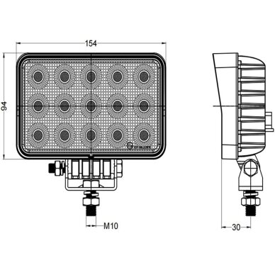 Žibintas darbinis OSRAM 60LED 10/30V 60W stačiakampis TT.13360 3