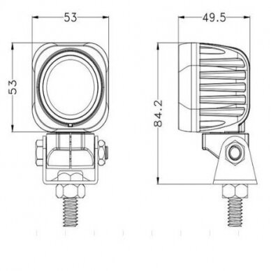 Žibintas darbinis OSRAM 1LED 10/30V 10W kvadratinis TT.13331 1