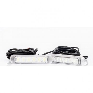 Žibintas LED 12/24V dienos šviesos 2x3W 2vnt. su laidais 1 Žibintas LED 12/24V dienos šviesos 2x3W 2vnt. su laidais 1