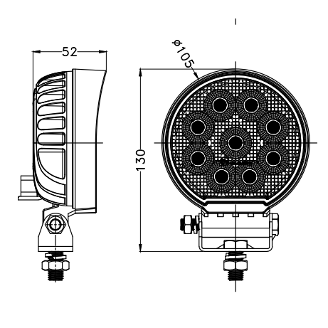 Žibintas darbinis OSRAM 36LED 10/30V 36W apvalus TT.13337 6