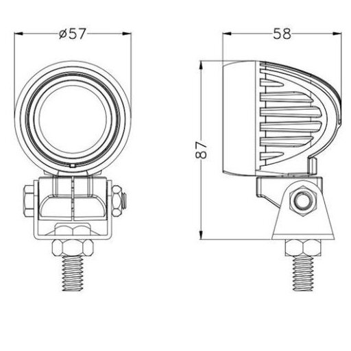 Žibintas darbinis OSRAM 1LED 10/30V 10W apvalus TT.13333 1