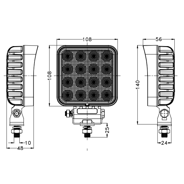 Žibintas darbinis OSRAM 64LED 10/30V 64W kvadratinis TT.13364 3 Žibintas darbinis OSRAM 64LED 10/30V 64W kvadratinis TT.13364 3