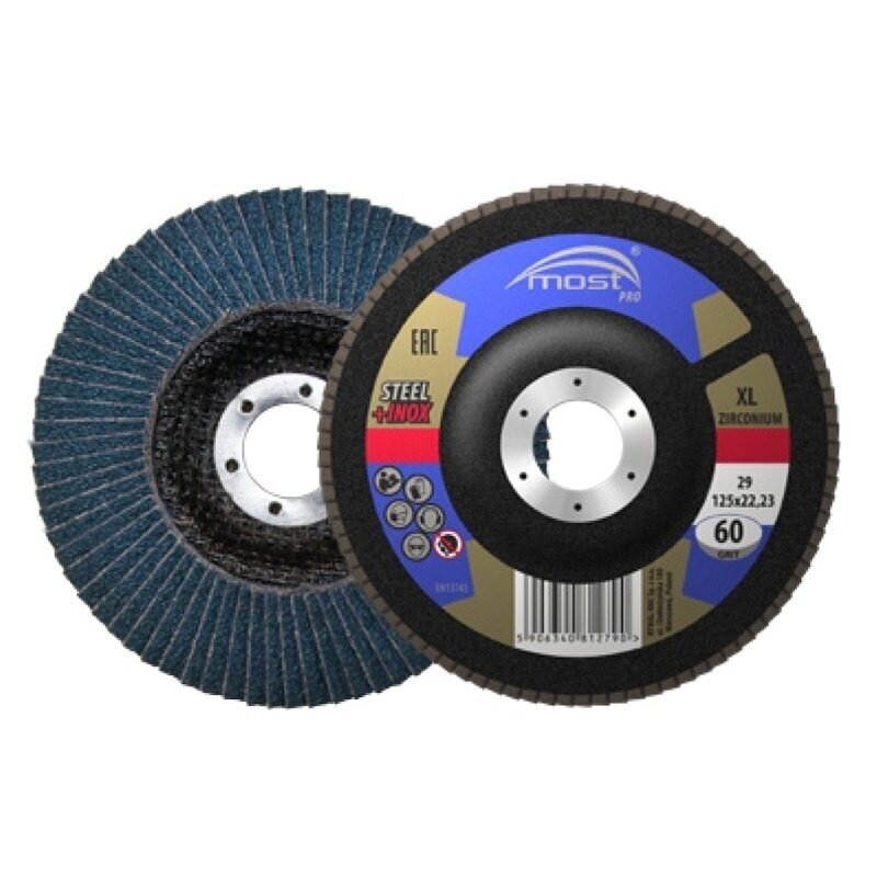 Žiedlapinis šlifavimo diskas cirkonis XL 125mm 40-80# MOST